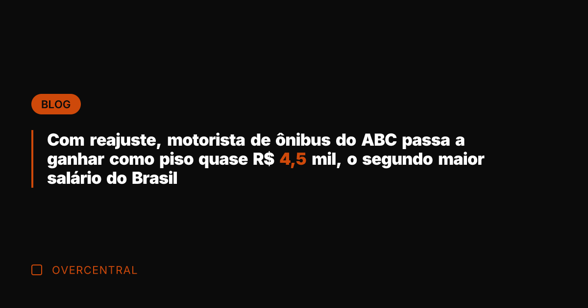 Com reajuste, motorista de ônibus do ABC passa a ganhar como piso