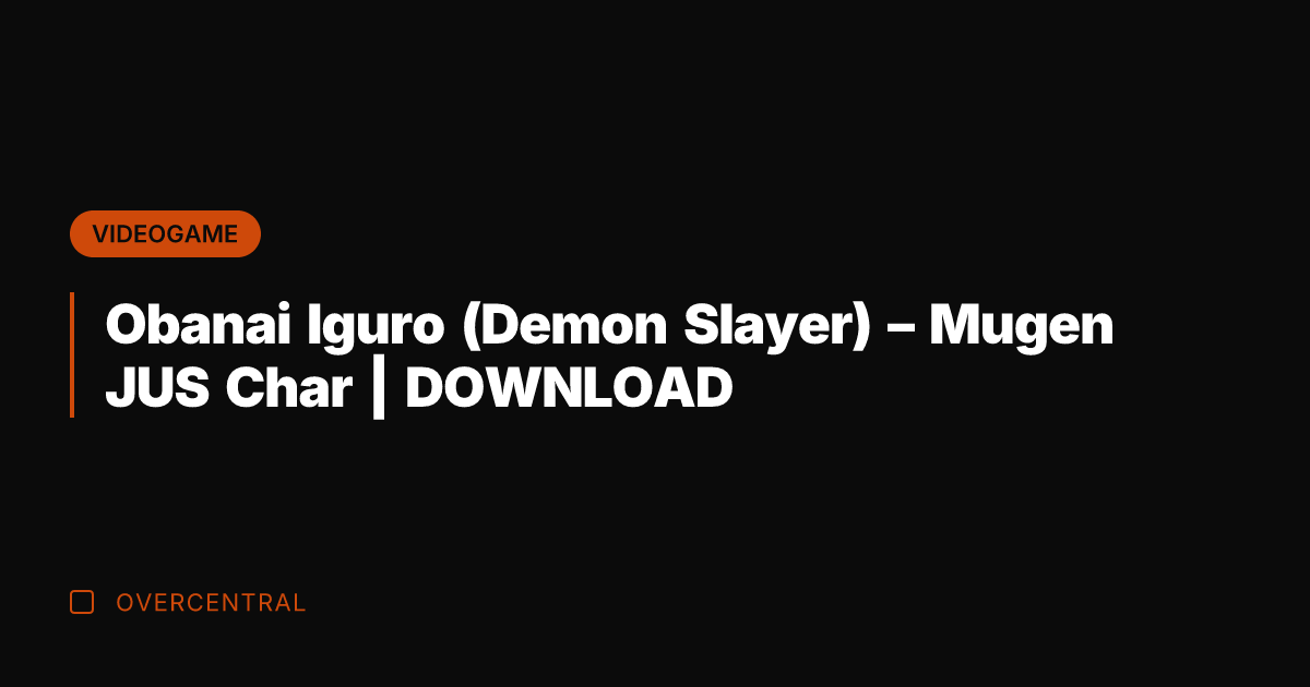 Obanai Iguro (Demon Slayer) - Mugen JUS Char | DOWNLOAD