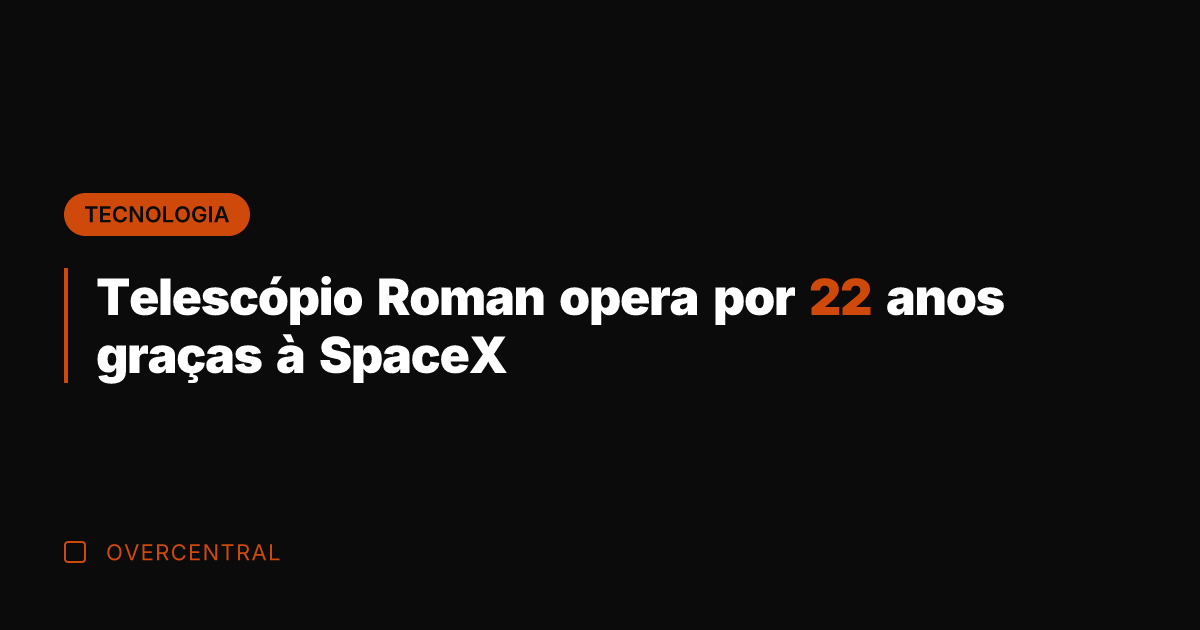 Telescópio Roman opera por 22 anos graças à SpaceX