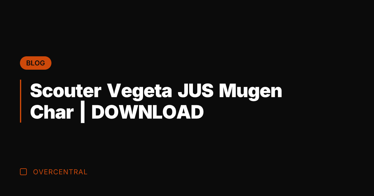 Scouter Vegeta JUS Mugen Char | DOWNLOAD